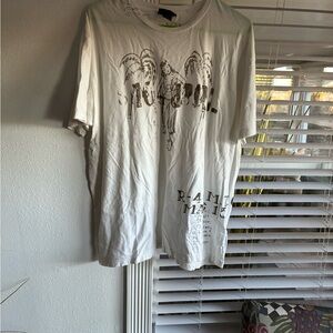 White Graphic Men’s T-Shirt with Palm Design Vintage Ralph Lauren
